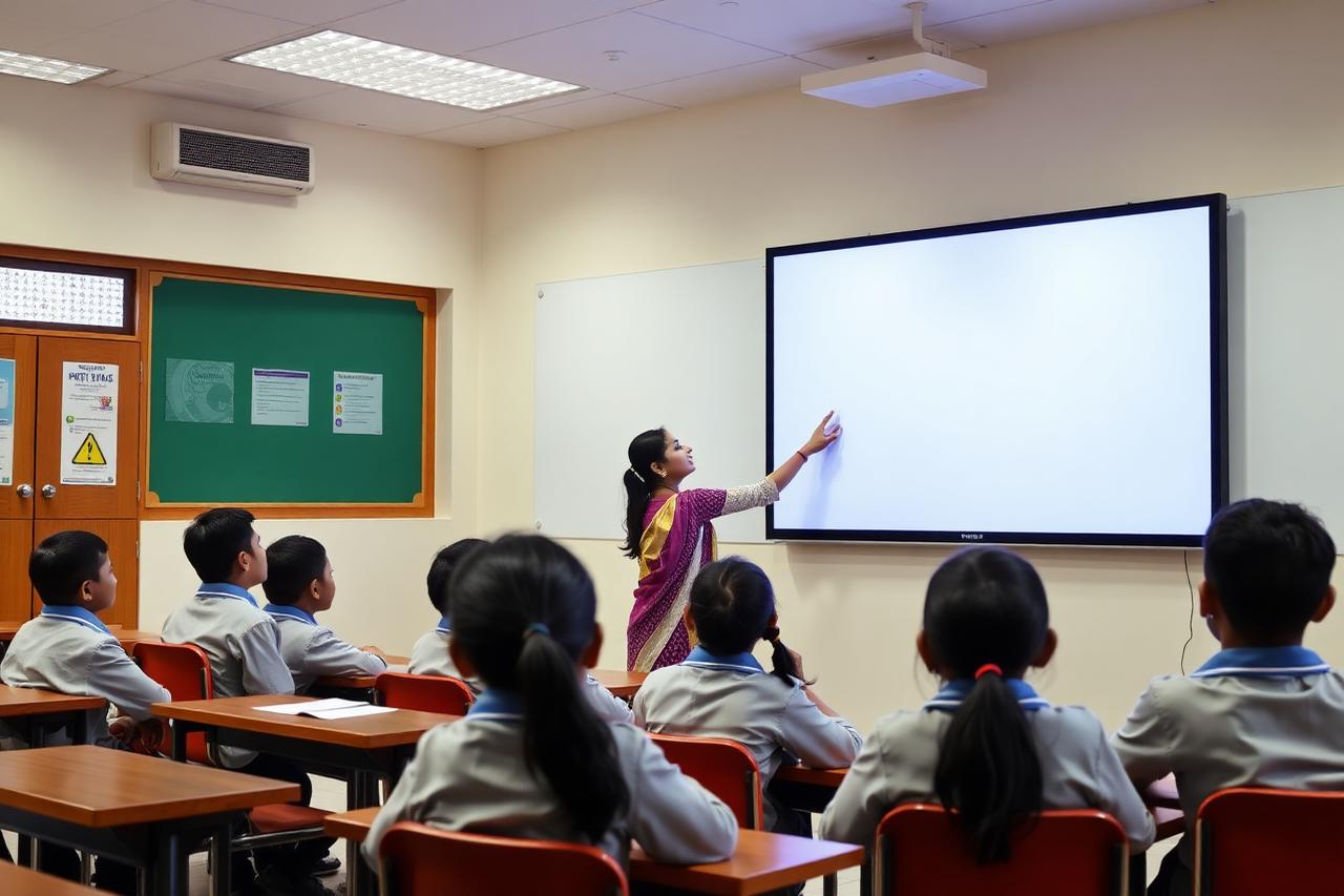 Smart classroom with an interactive digital board